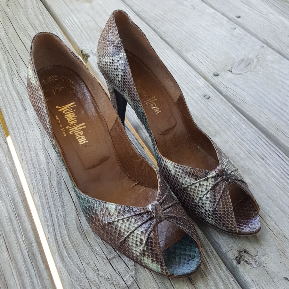 Stuart Weitzman for Neiman Marcus Snakeskin Heels